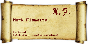 Merk Fiametta névjegykártya